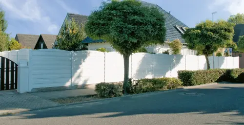 betonzaun standard elegant weiss mit abschlussplatte 500