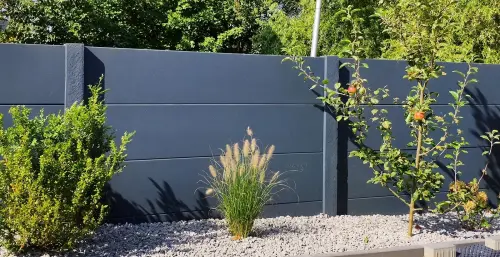 betonzaun standard glatte platte sichtschutz 500