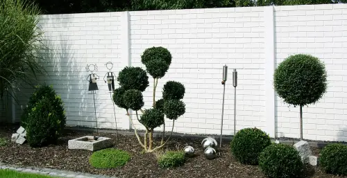 betonzaun standard stein glatt weiss 500