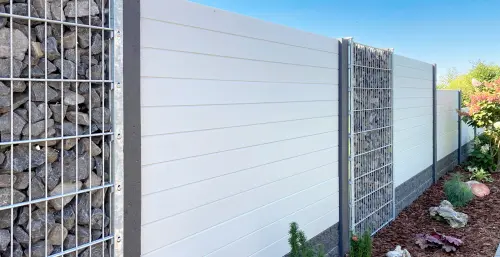 kombizaun prestige glatt mit gabionen 500