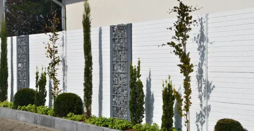 kombizaun stein glatt mit gabionen 500